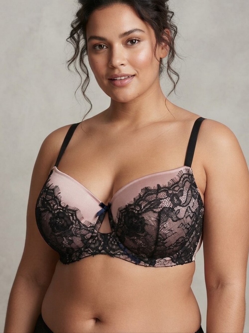 Women’s Fig Leaves Black Lace Full Coverage Underwire Bra 36E